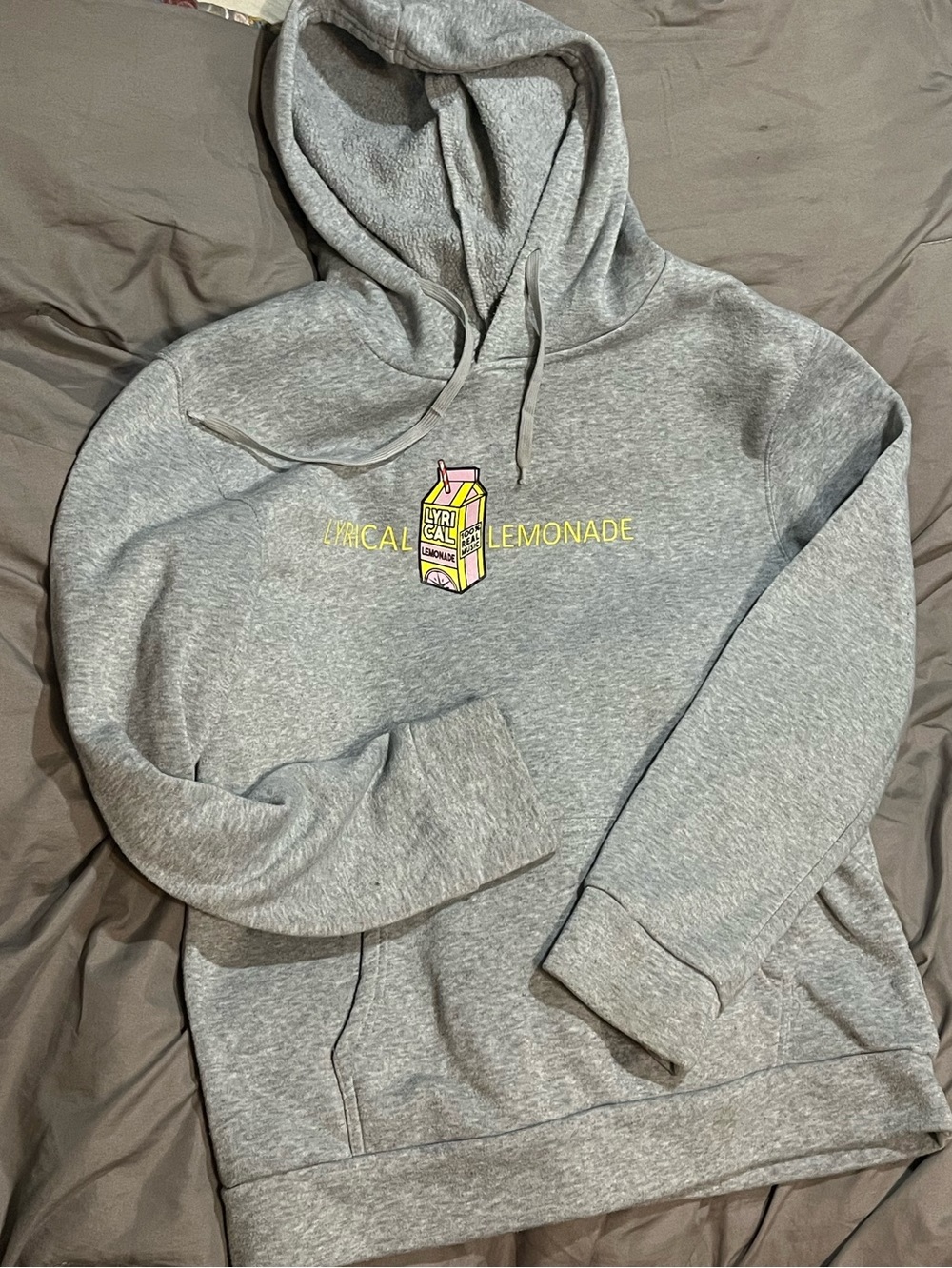 Cole Bennett Lyrical Lemonade Grey Graphic Pullover Hoodie Size Large